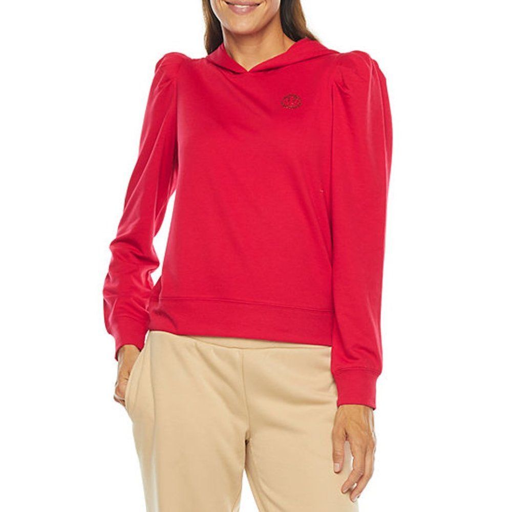 Juicy Couture Velour Hoodie NWT Women’s Size M Red Long Sleeve Pullover